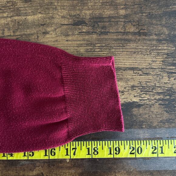 Merona Ruffled Cardigan Sweater XL Dark Red Party Holiday Cottagecore VGUC - Picture 5 of 8